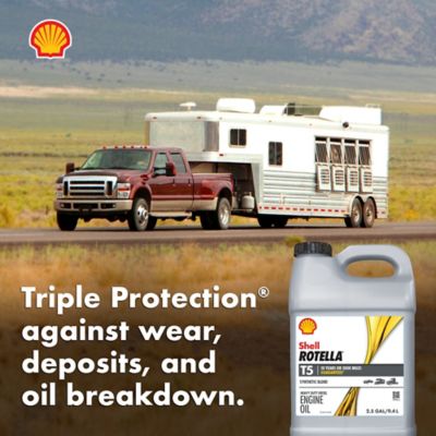 Image showing 5 th Shell 2.5 gal. 15W-40 Rotella T5 Heavy-Duty Motor Oil