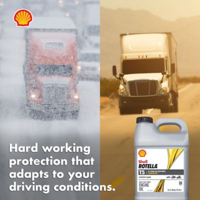 Image showing 6 th Shell 2.5 gal. 15W-40 Rotella T5 Heavy-Duty Motor Oil