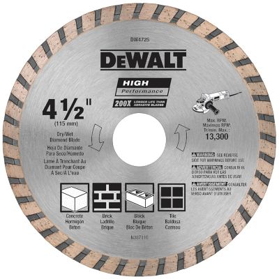 DeWALT 4-1/2 in. Continuous Rim Masonry Blade, Ultra-Durable Diamond Matrix