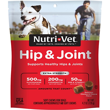 Nutri-Vet Extra Strength Chicken and Cheese Flavor Soft Chew Hip and ...