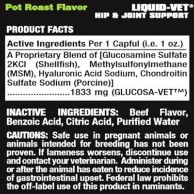 Image showing 5 th Liquid-Vet K9 Hip and Joint Support Supplement for Dogs, Pot Roast Flavor, 32 oz.