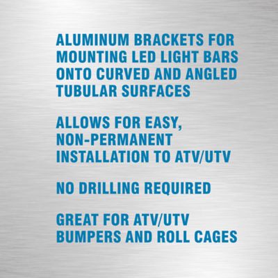 Image showing  Universal Tube Light Bar Mount Brackets, 2 pc.