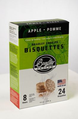 Bradley Smoker Apple Flavor Bisquettes, 0.87 lb., 24-Pack