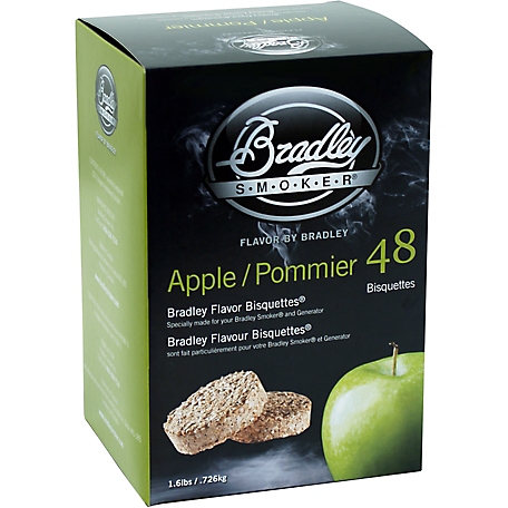 Bradley Smoker Apple Flavor Bisquettes, 48-Pack