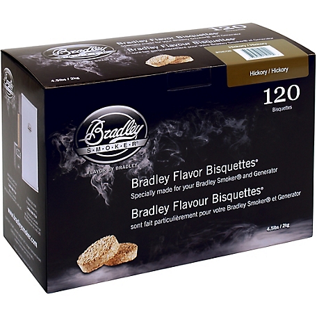 Bradley Smoker Hickory Flavor Bisquettes, 4.5 lb., 120-Pack