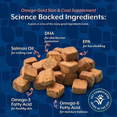 Image showing  Omega Gold Plus Salmon Oil Supplement Soft Chews for Dogs