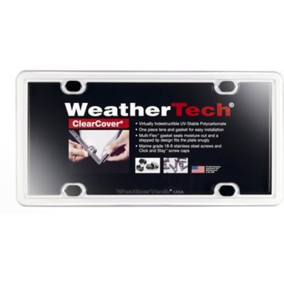 WeatherTech ClearCover License Plate Frame Kit, White