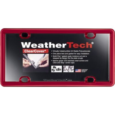 WeatherTech ClearCover License Plate Frame Kit, Red