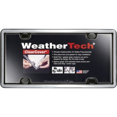 WeatherTech ClearCover License Plate Frame Kit, Brushed Stainless