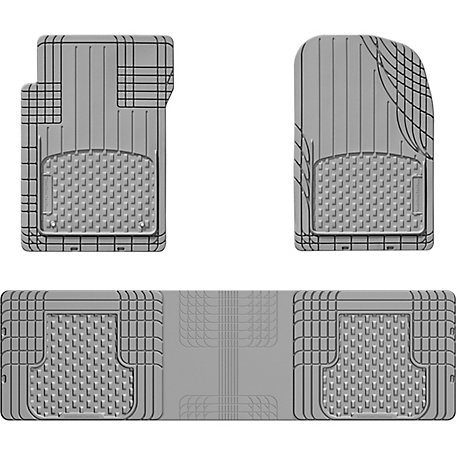 WeatherTech All-Vehicle Front and Rear Over-the-Hump Floor Mat Set, Grey, 11AVMOTHSG