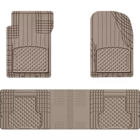 WeatherTech 11AVMOTHST Front and Rear Floor Mats for All Vehicles Light Brown 3-Pack Floor Mats & Cargo Liners