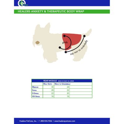 Image showing  Therapeutic Dog Anxiety Body Wrap, Rear Module