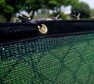 Image showing  5.8 ft. x 8 ft. Knitted Cloth Privacy Shade, Green