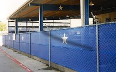 Image showing 2 th Riverstone 5.8 ft. x 8 ft. Knitted Privacy Shade Cloth, Blue