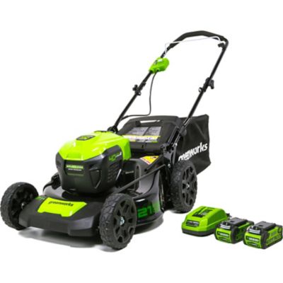 Greenworks MO40L2512 G-MAX 40V 21 in. Brushless 3-in-1 Mower with Two 2.5Ah Batteries and Charger