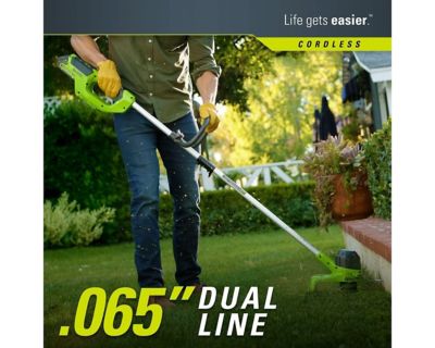 Image showing 5 th Greenworks 2 pc. 40V String Trimmer and Axial Blower with 2Ah Battery and Charger