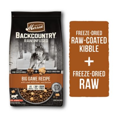 Merrick Grain Free Backcountry Big Game Adult Raw Infused Lamb, Wild Boar and Venison Recipe Dry Dog Food Have tried others MERRICK the best