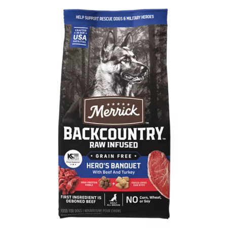 Merrick Backcountry Adult Hero's Banquet Beef Recipe Dry Dog Food 20 lb Bag Dry Dog Food