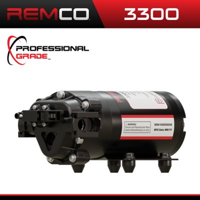 Remco 2.2 GPM Professional Grade 3300 Series 12V Sprayer Pump with 3/4 in. QA Ports, 60 PSI, On Demand