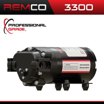 Remco 2.2 GPM Professional Grade 3300 Series 12V Sprayer Pump with 3/4 in. QA Ports, 60 PSI, Bypass