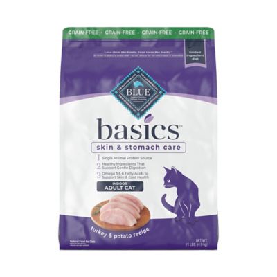 Blue Buffalo Basics Skin & Stomach Care Grain Free, Natural Indoor Adult Dry Cat Food, Turkey & Potato My Cat Loves this Food!!!