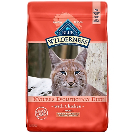 Blue Buffalo Wilderness Adult Dry Cat, Indoor Hairball Weight Control, High-Protein Grain-Free Diet, Chicken 11 lb. Bag