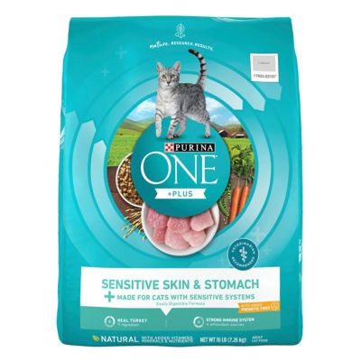Purina ONE Adult Sensitive Skin and Stomach Natural Turkey Recipe Dry Cat Food