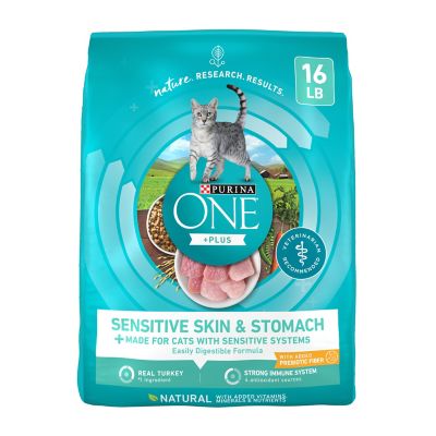 Purina ONE Adult Sensitive Skin and Stomach Natural Turkey Recipe Dry Cat Food