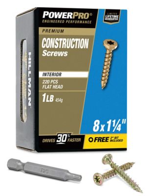 Hillman Power Pro Premium Interior Wood Screws (#8 x 1-1/4 in.) - 1 lb. Box