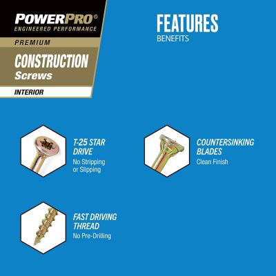 Image showing  Power Pro Premium Interior Construction Screws, #8 x 1-1/4in., 1 lb. Box