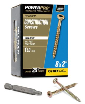 Hillman Power Pro Premium Interior Wood Screws (#8 x 2 in.) - 1 lb. Box