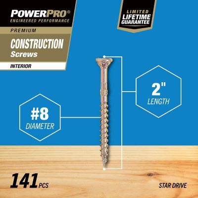 Image showing  Power Pro Premium Interior Construction Screws, #8 x 2in., 1 lb. Box