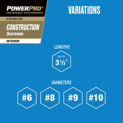 Image showing  Power Pro Premium Interior Construction Screws, #9 x 3in., 1 lb. Box
