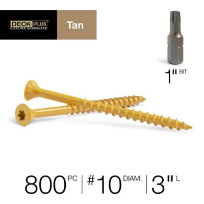 Image showing  #10 x 3 in. Deck Plus Deck Screws, Tan, 800-Pack
