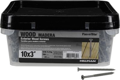 Hillman Exterior Coated Wood Screws (#10 x 3in.)