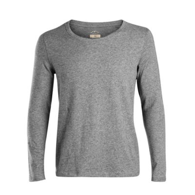 Blue Mountain Women's Solid Scoop Neck Long-Sleeve T-Shirt