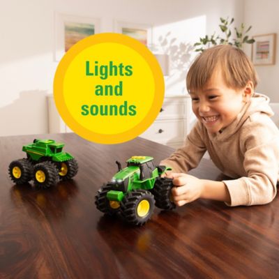 Image showing  Monster Treads Lights and Sounds Toy Tractors, 6 in., 2-Pack