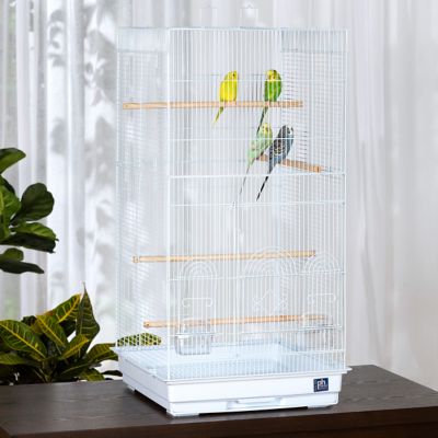 Image showing  Tall Tiel Bird Cage, White