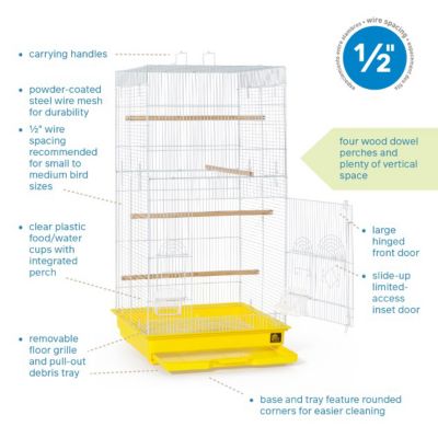 Image showing  Tall Tiel Bird Cage, Yellow