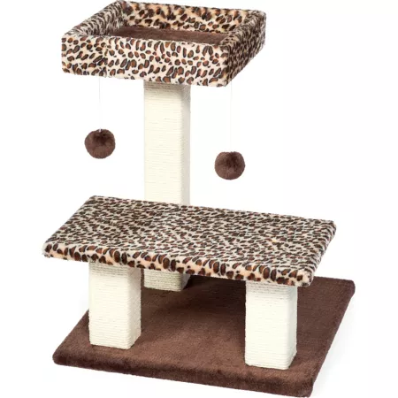 Prevue Pet Products Kitty Power Paws 21 in Leopard Cat Patio Cat Trees & Condos