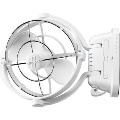 Caframo 12 in. 3-Speed Sirocco II 12/24V 360 Auto-Sensing Cabin Fan, 185 CFM, White