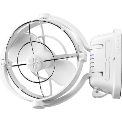 Caframo 9 in. Sirocco II 12/24 Volt 360 Auto-Sensing Cabin Fan, White