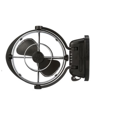 Image showing  12 in. 3-Speed Sirocco II 12/24V 360 Auto-Sensing Cabin Fan, 185 CFM, Black