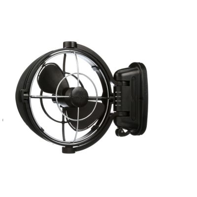 Image showing  12 in. 3-Speed Sirocco II 12/24V 360 Auto-Sensing Cabin Fan, 185 CFM, Black