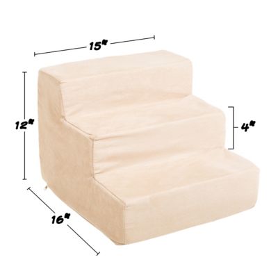 Image showing  3-Step High-Density Foam Pet Stairs for Small Dogs Up to 25 lb.