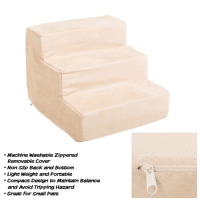 Image showing  3-Step High-Density Foam Pet Stairs for Small Dogs Up to 25 lb.