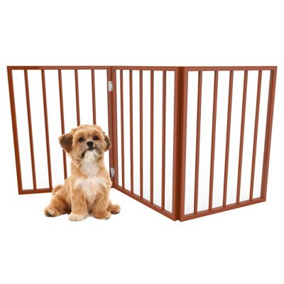 PETMAKER Freestanding Wooden Pet Gate, 54 in., Mahogany