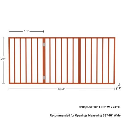 Image showing  Freestanding Wooden Pet Gate, 54 in., Mahogany