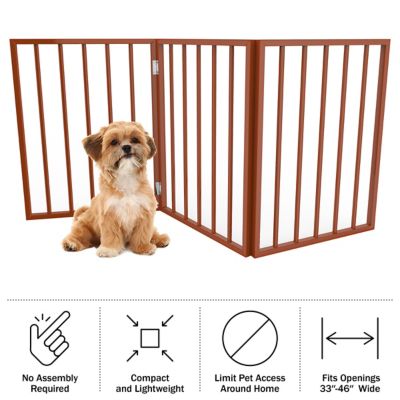 Image showing  Freestanding Wooden Pet Gate, 54 in., Mahogany