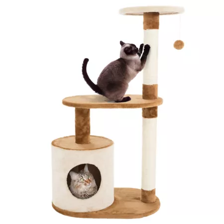 PETMAKER 37" 3-Tier Cat Tree Condo for Sleeping and Playing Cat Trees & Condos